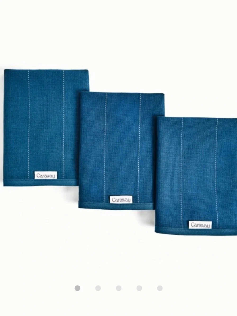 New Caraway Navy Cotton Dish Kitchen Towels Set of 3